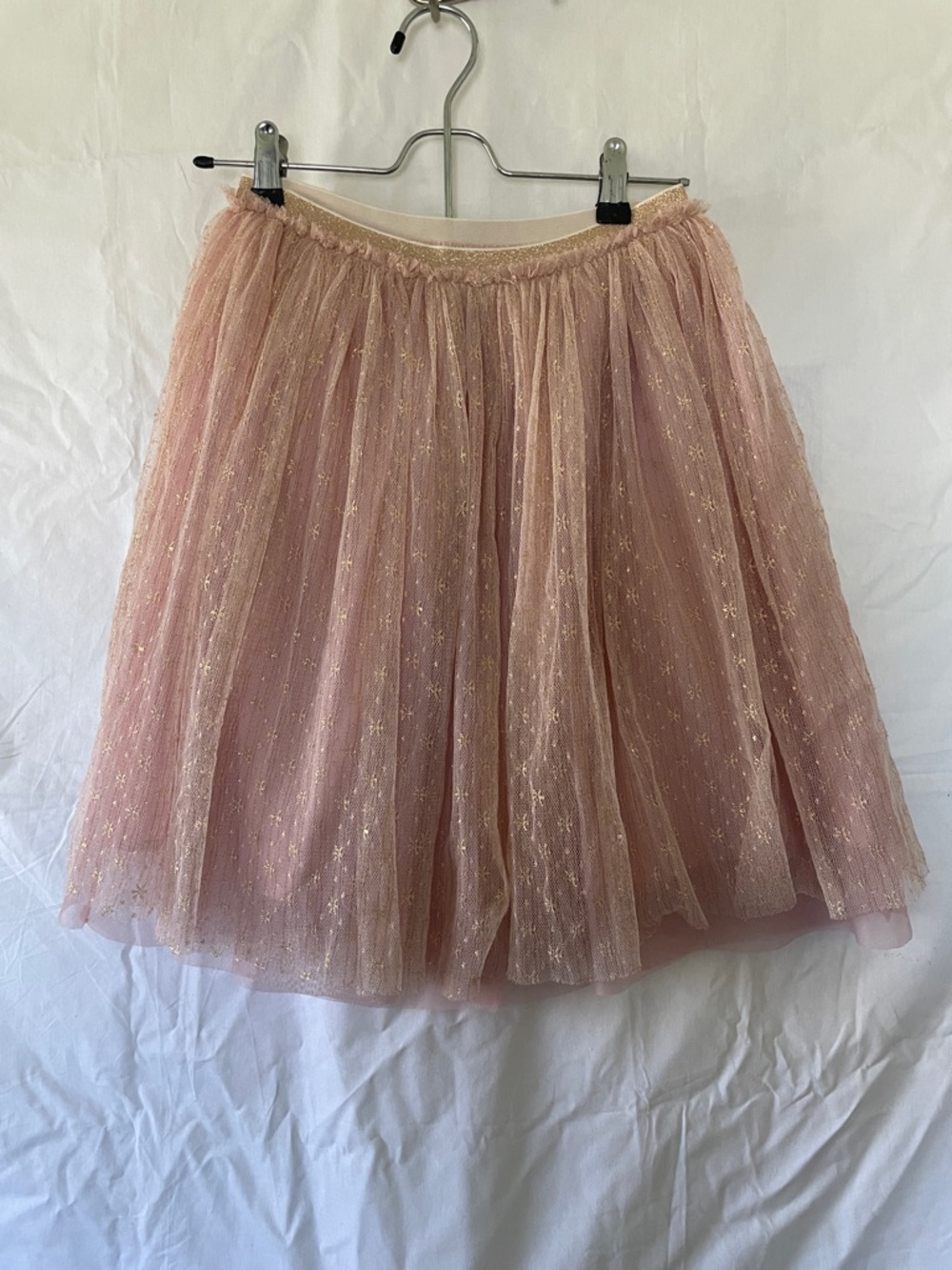 Cat & Jack Blush Pink Tulle Skater Skirt with Gold Stars